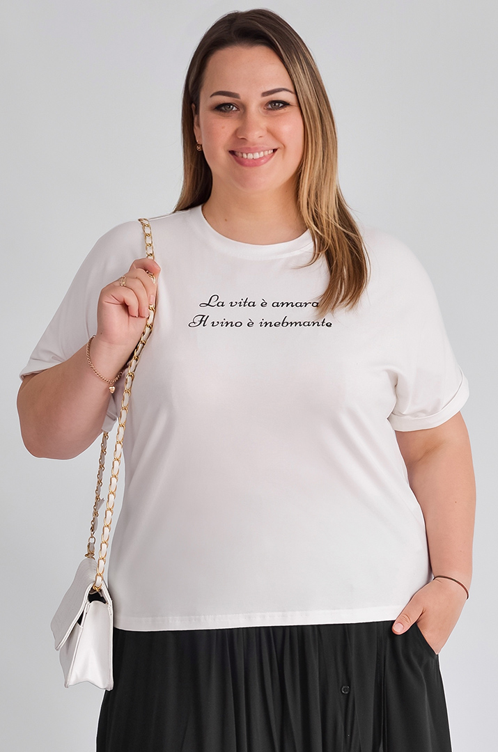 Футболка трикотажная с надписью больших размеров