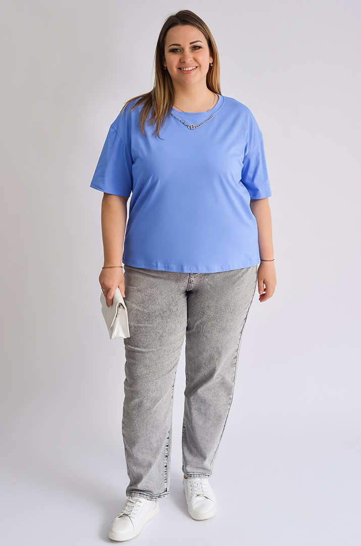 Футболка коротка з прикрасою великих розмірів