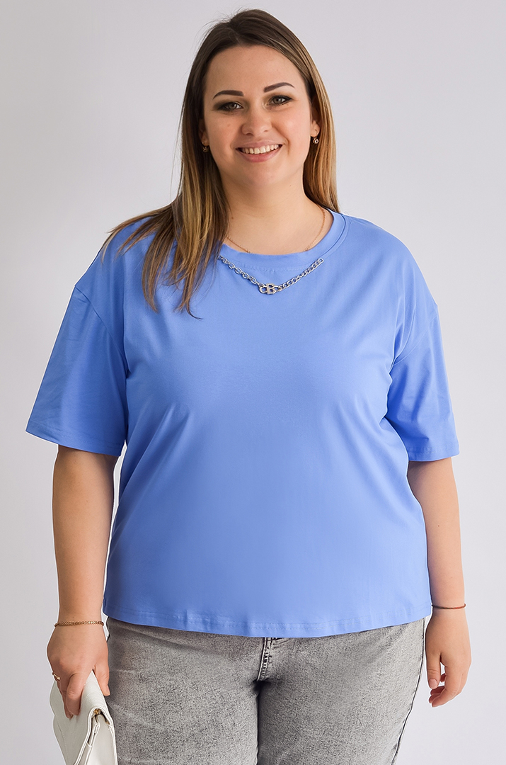 Футболка коротка з прикрасою великих розмірів