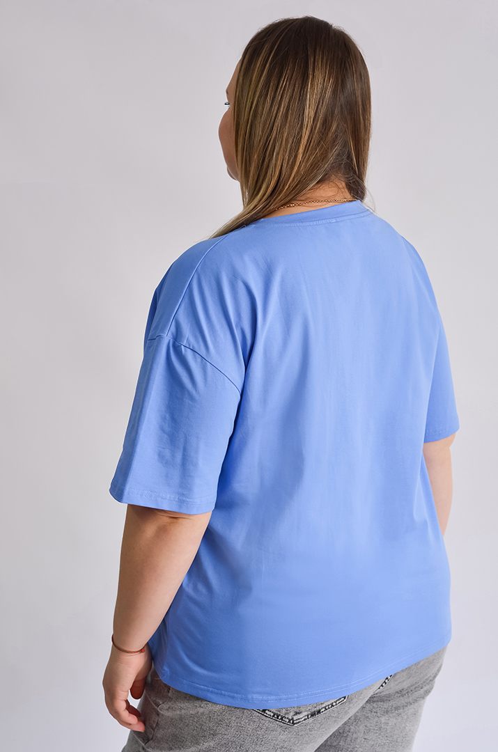 Футболка коротка з прикрасою великих розмірів