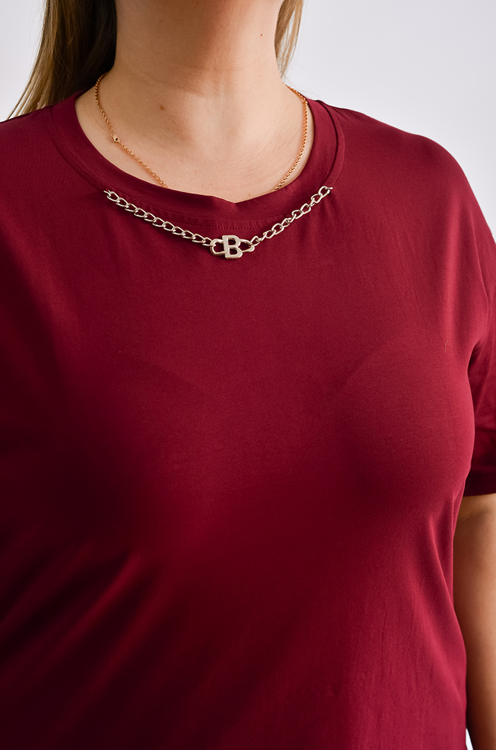 Футболка коротка з прикрасою великих розмірів