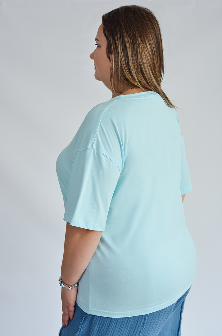 Футболка коротка з прикрасою великих розмірів