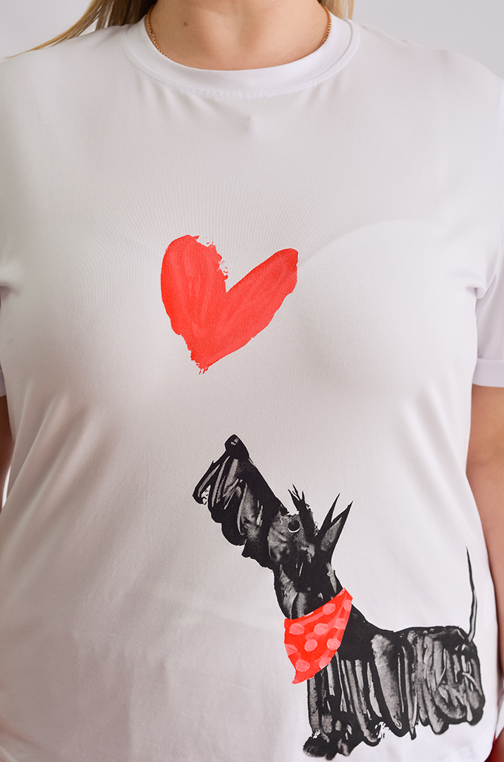 Футболка коротка з креативним принтом великих розмірів