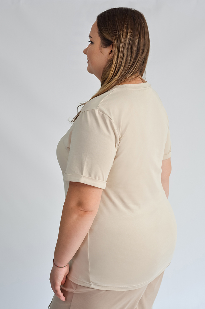 Футболка довга з принтом-котиком великих розмірів