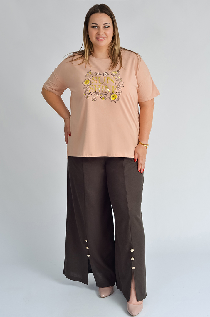 Футболка коротка з написом і принтом великих розмірів