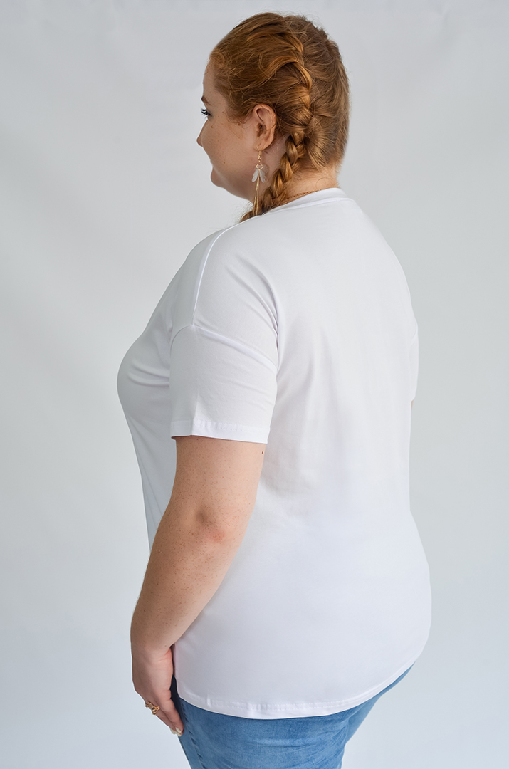 Футболка коротка з написом і принтом великих розмірів