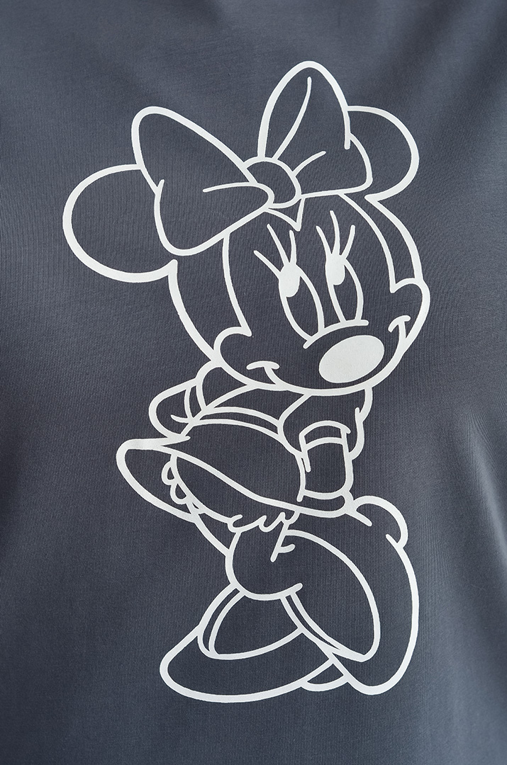 Футболка довга з мультяшним принтом великих розмірів