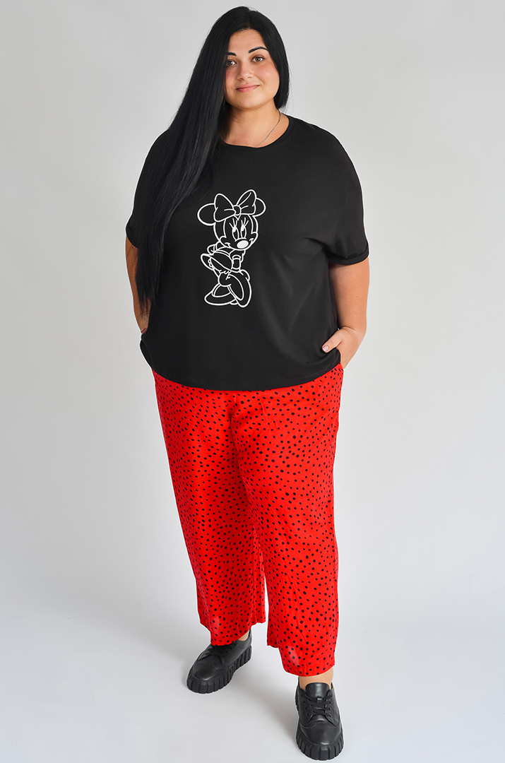 Футболка довга з мультяшним принтом великих розмірів