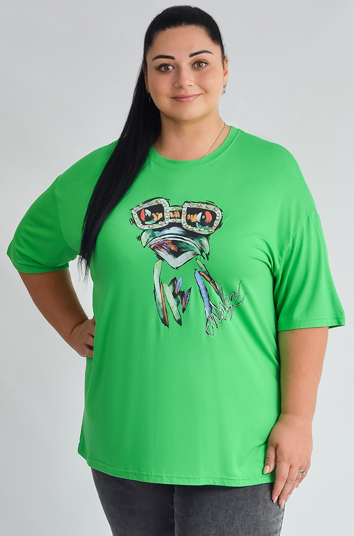 Футболка з креативним принтом великих розмірів