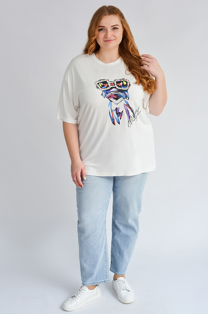 Футболка з креативним принтом великих розмірів