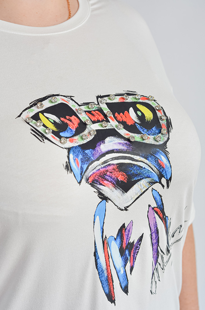 Футболка з креативним принтом великих розмірів