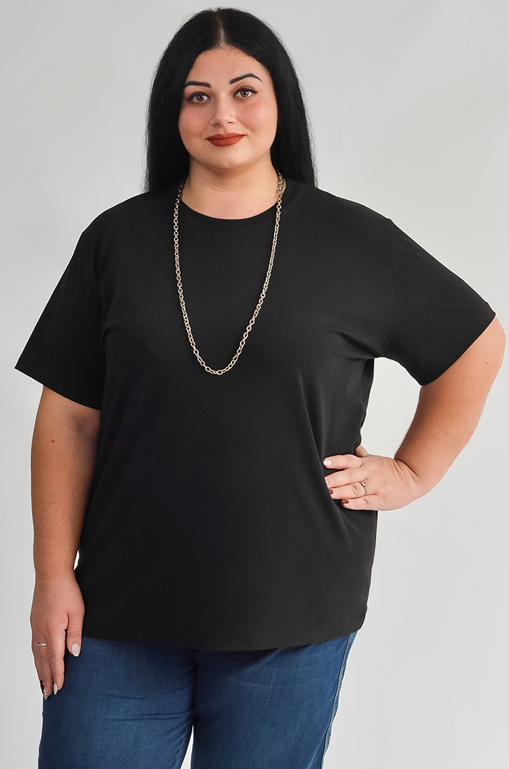 Базова довга футболка в однотонному виконанні великих розмірів
