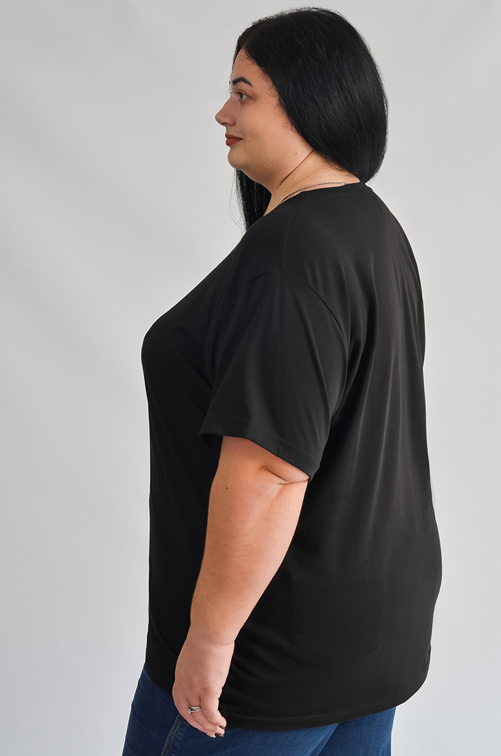 Базова довга футболка в однотонному виконанні великих розмірів