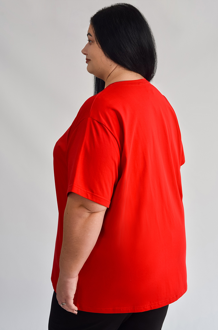 Базова довга футболка в однотонному виконанні великих розмірів