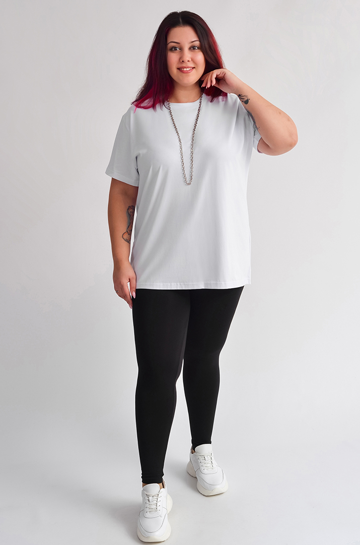 Базова довга футболка в однотонному виконанні великих розмірів