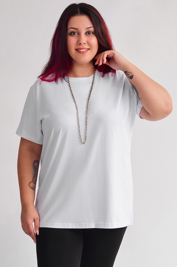 Базова довга футболка в однотонному виконанні великих розмірів