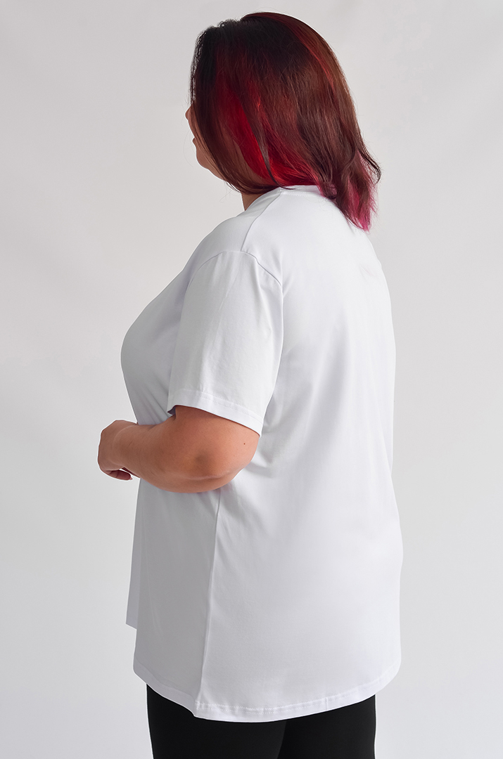 Базова довга футболка в однотонному виконанні великих розмірів