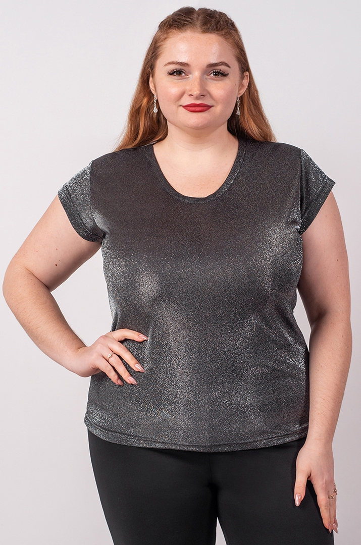 Футболка коротка з делікатним переливом великих розмірів