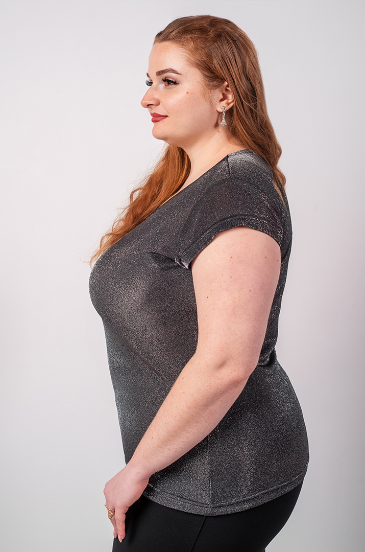 Футболка коротка з делікатним переливом великих розмірів