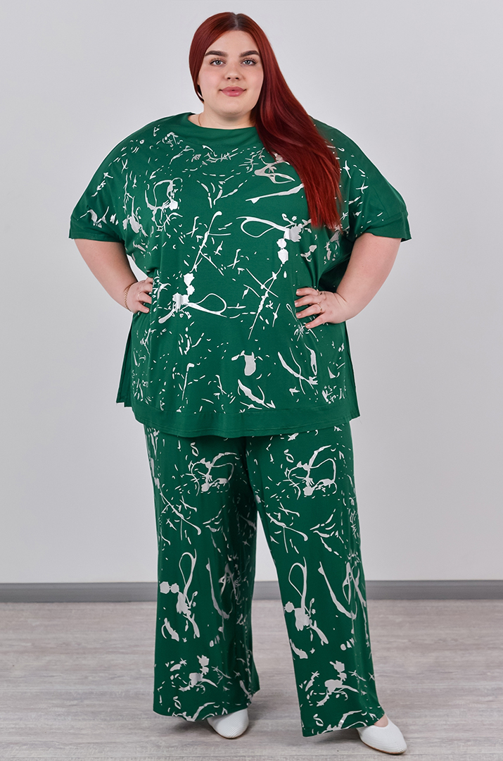 Футболка зі сріблястим абстрактним принтом великих розмірів