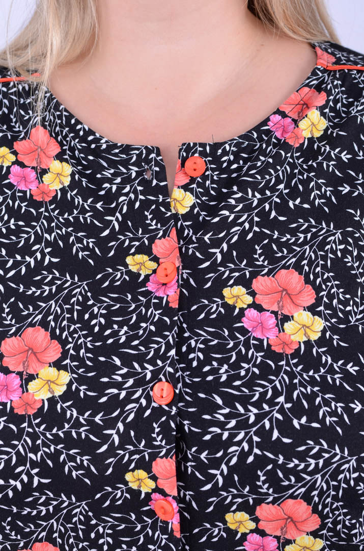 Халат подовжений з квітковим принтом батал