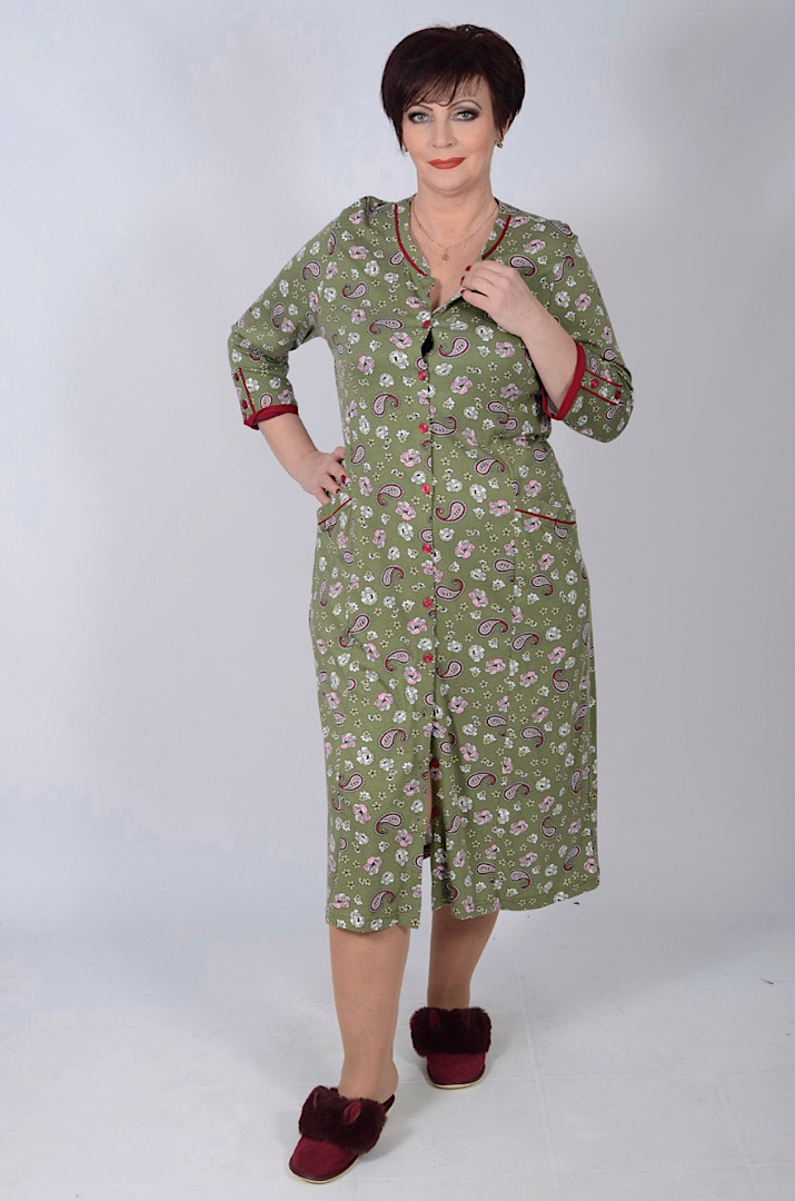 Халат з коміром-стійкою батал