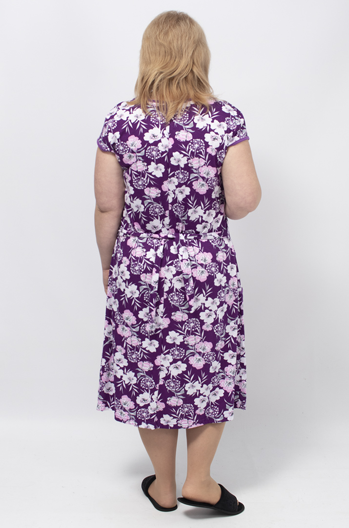 Халат із застібкою блискавкою та коротким рукавом батал