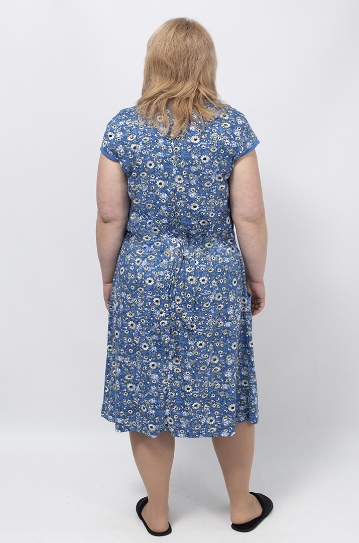 Халат із застібкою блискавкою та коротким рукавом батал