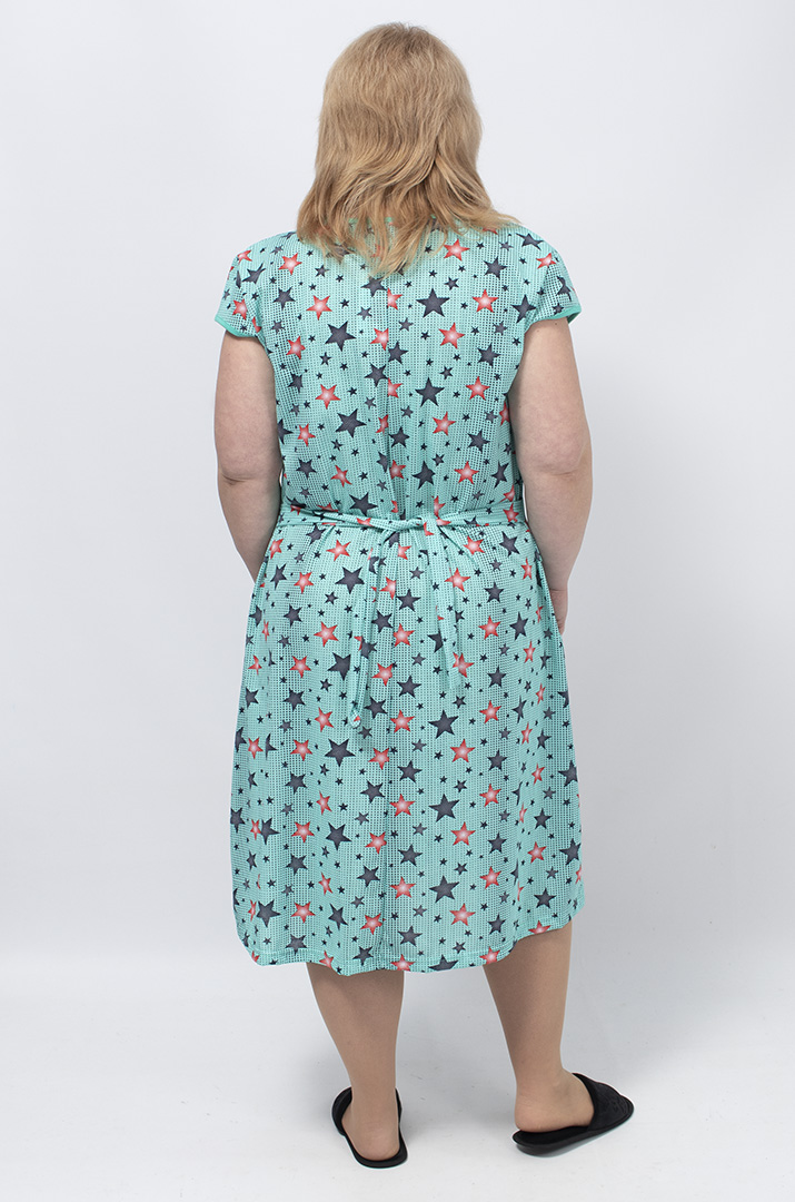 Халат із застібкою блискавкою та коротким рукавом батал