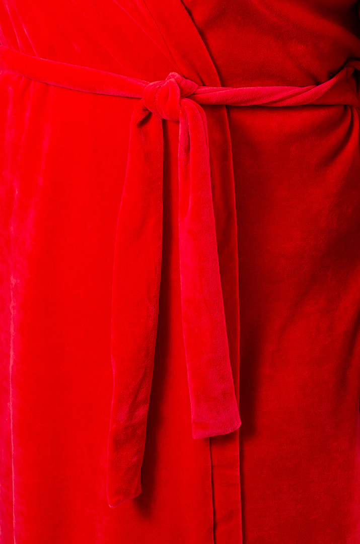 Халат довгий велюровий з поясом супер батал