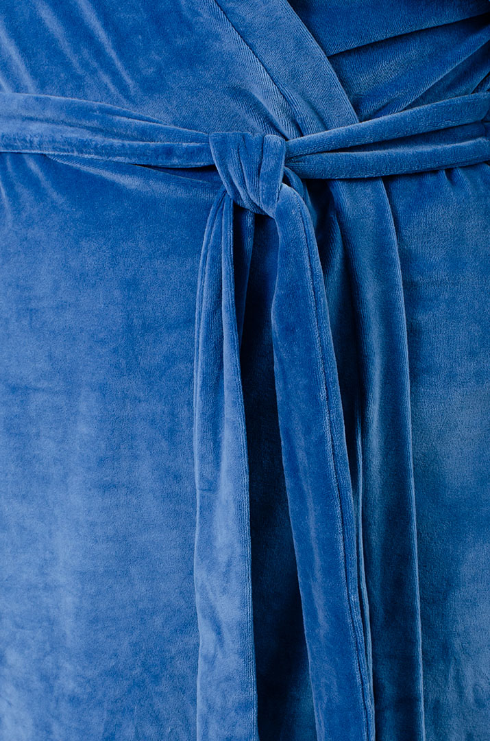 Халат довгий велюровий з поясом супер батал