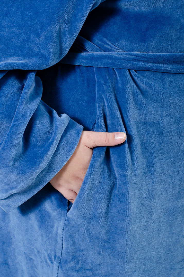 Халат довгий велюровий з поясом супер батал