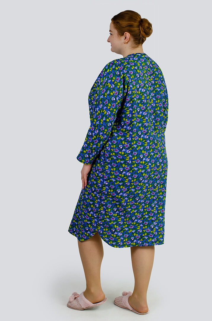 Халат байковий в принт великих розмірів