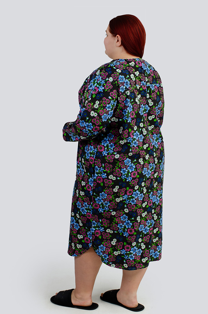 Халат байковий в принт великих розмірів