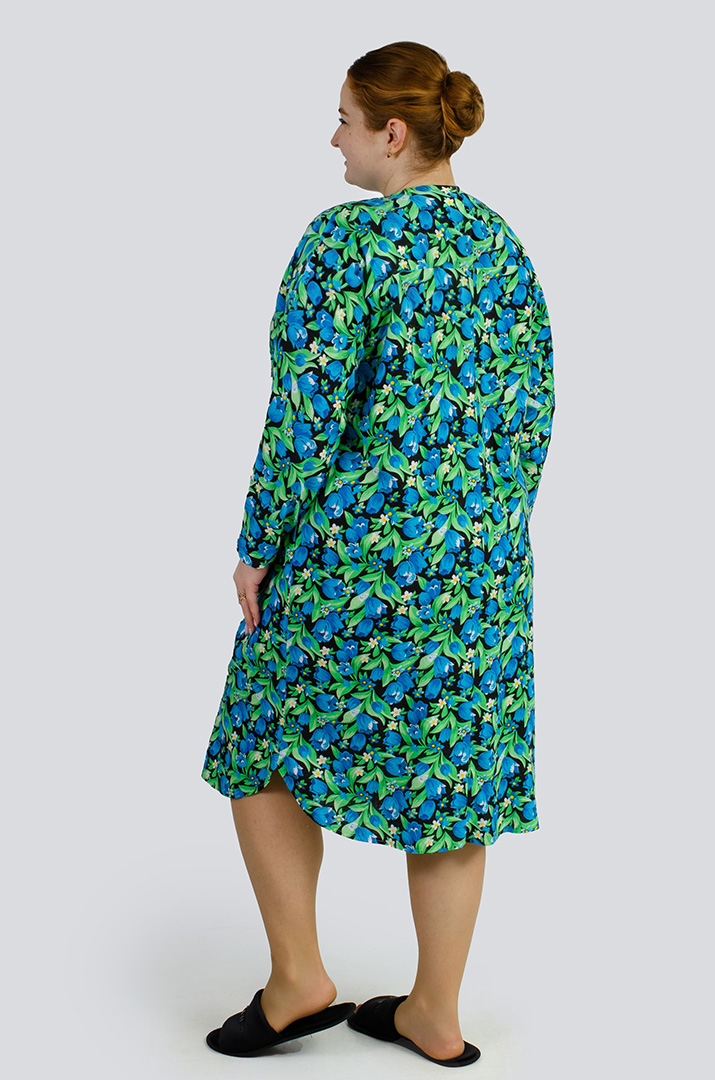 Халат байковий в принт великих розмірів