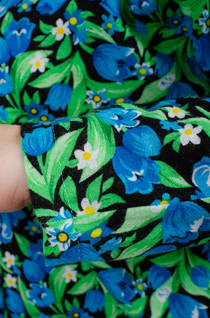 Халат байковий в принт великих розмірів