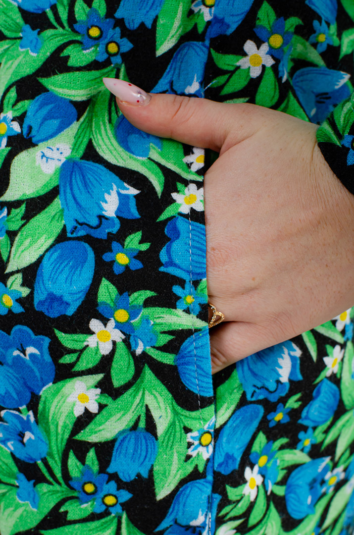 Халат байковий в принт великих розмірів