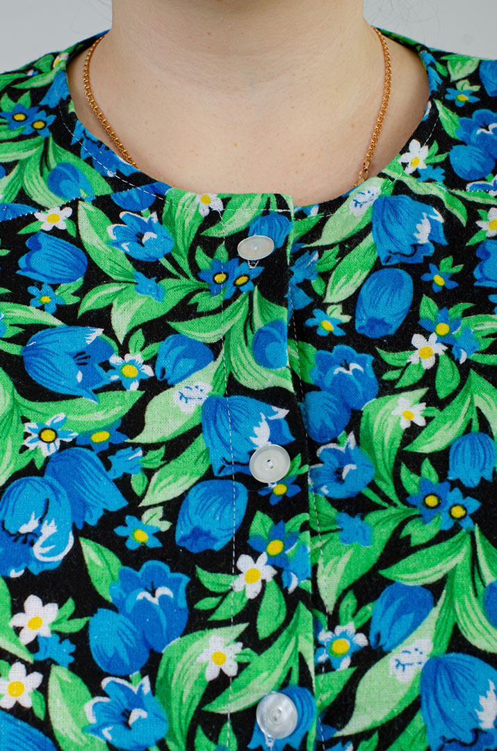 Халат байковий в принт великих розмірів