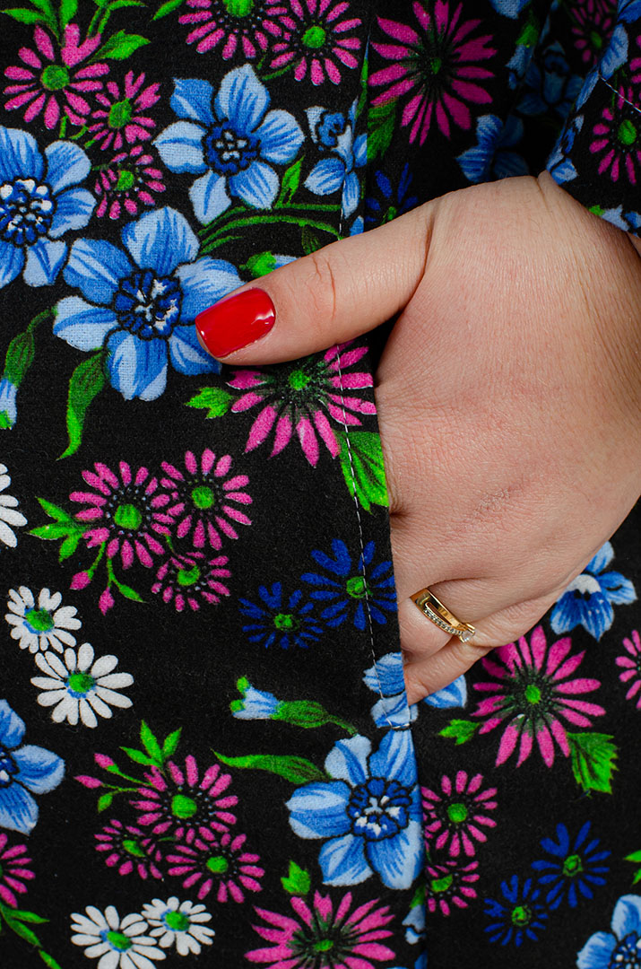 Халат байковий в принт великих розмірів