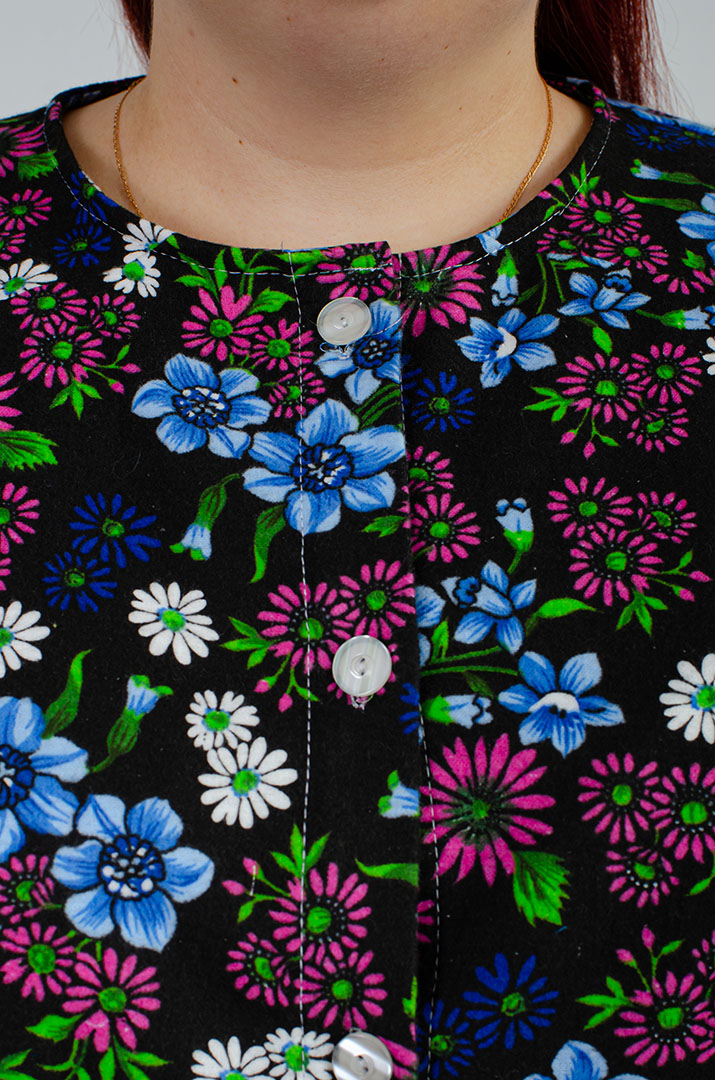 Халат байковий в принт великих розмірів