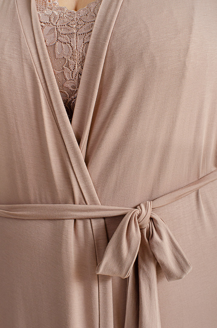 Халат короткий з мереживом великих розмірів