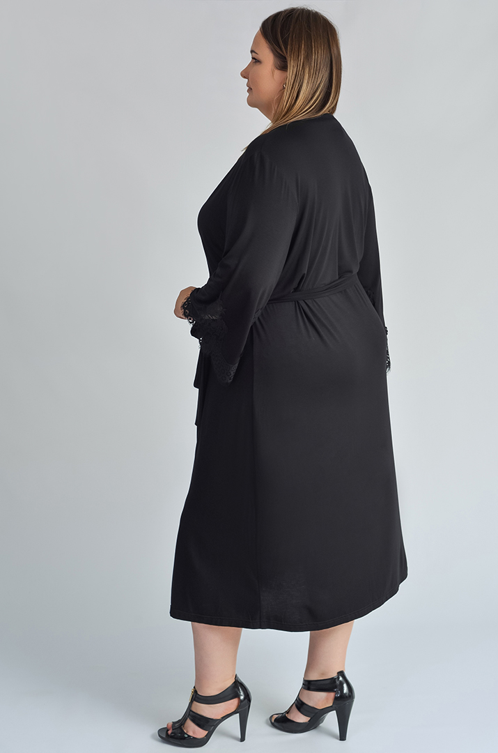 Халат на запах із декоративними рукавами великих розмірів