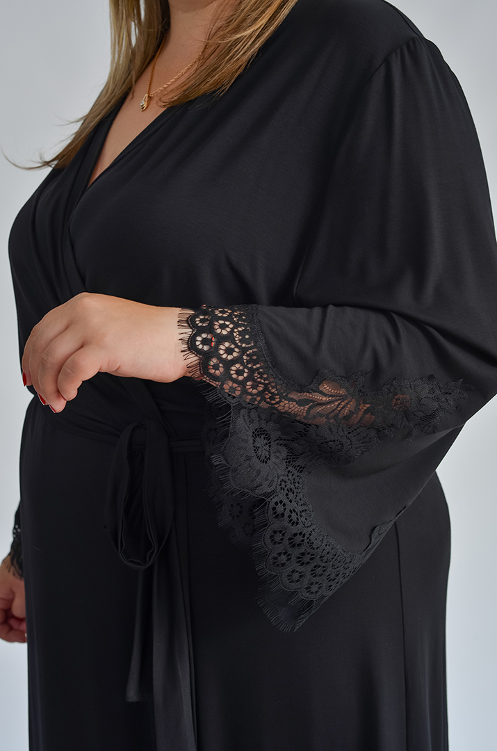 Халат на запах із декоративними рукавами великих розмірів