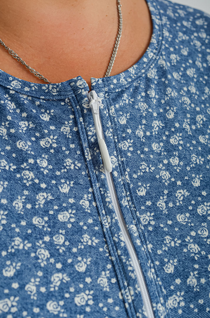 Халат короткий в дрібний квітковий принт великих розмірів