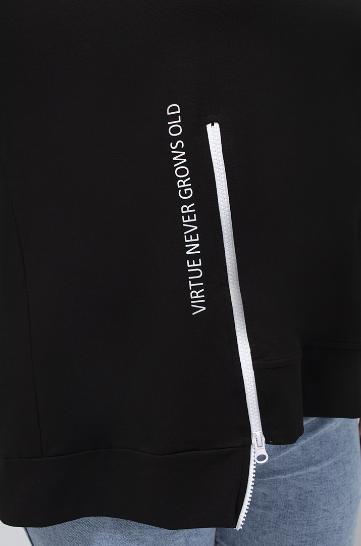 Худі з рукавами трапеція з блискавками батал