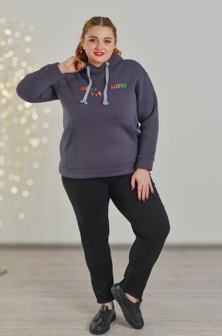 Худі з оригінальним написом великих розмірів
