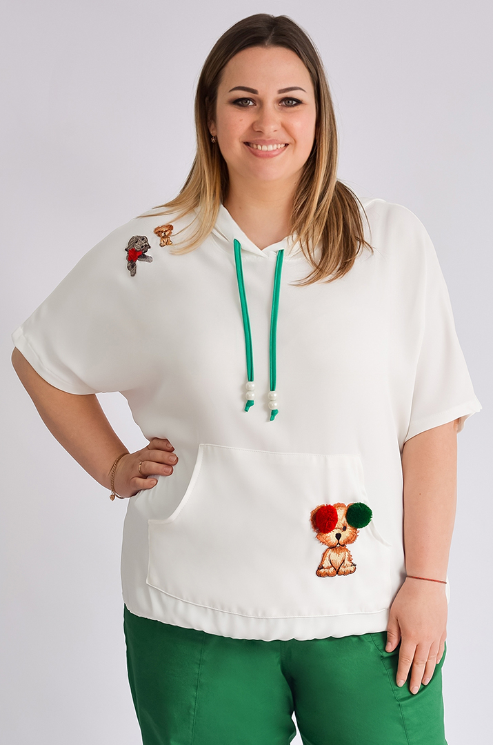 Худі з яскравими нашивками великих розмірів