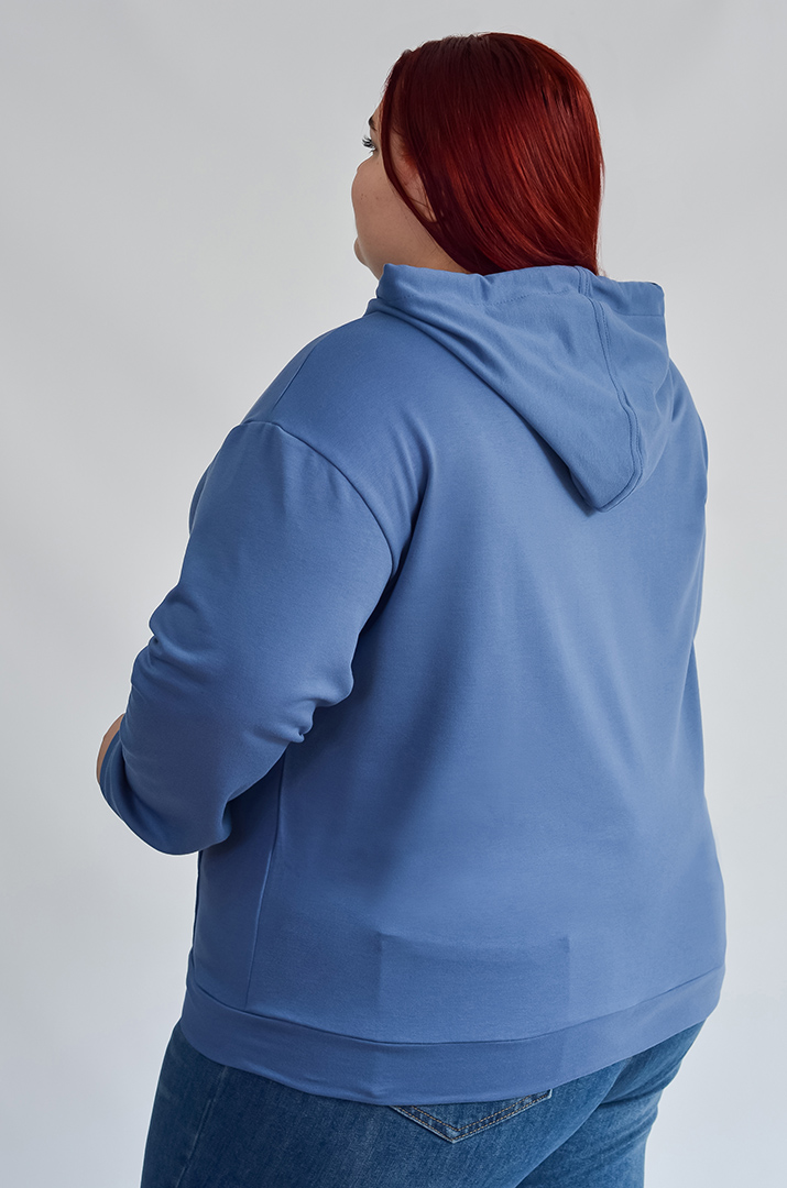 Худі з капюшоном і текстовим дизайном великих розмірів