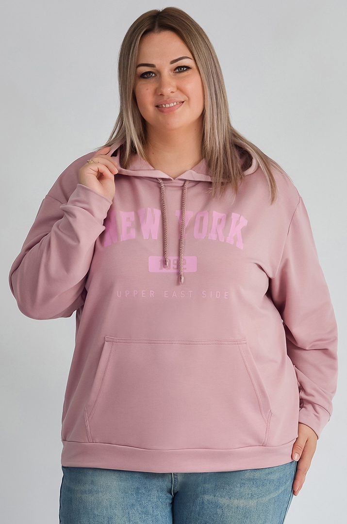 Худі з капюшоном і текстовим дизайном великих розмірів