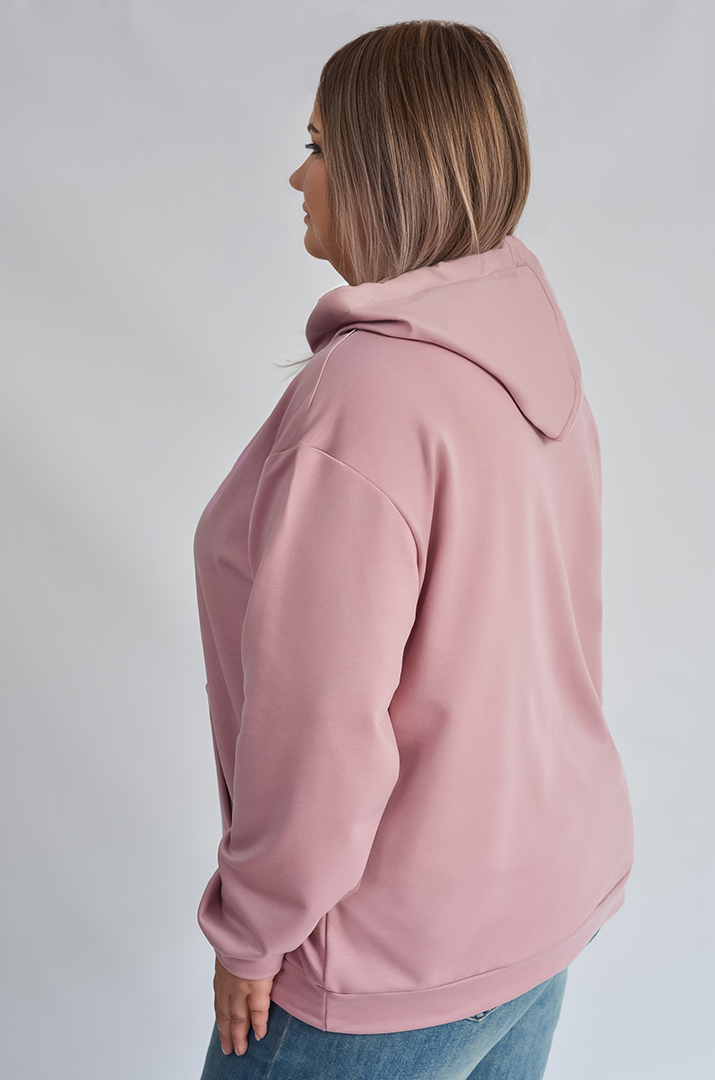 Худі з капюшоном і текстовим дизайном великих розмірів